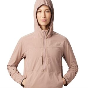Mountain Hardwear Echo Lake Womens L Smokey Quartz Half Zip Hiking Windbreaker